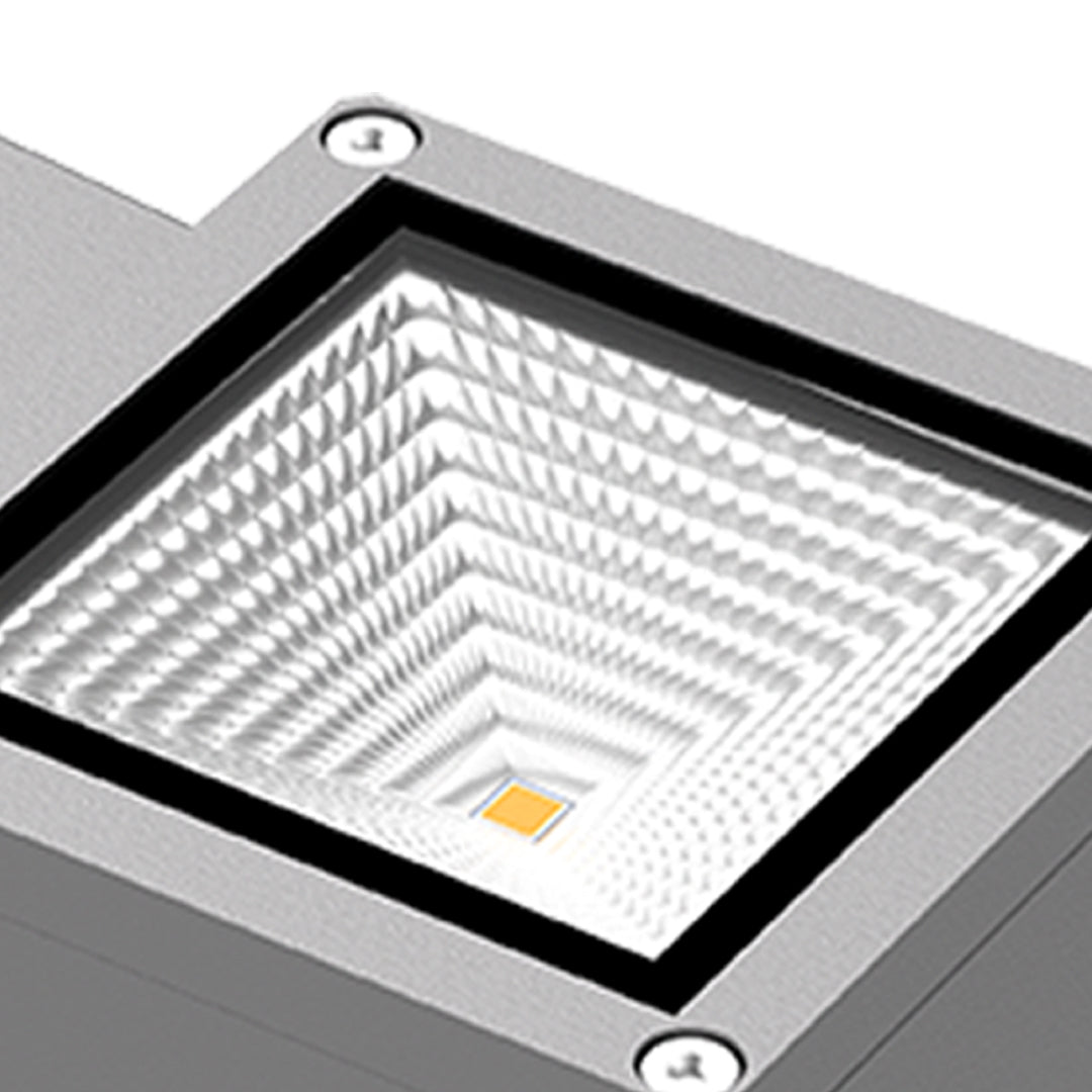 Applique murale extérieure en aluminium moulé sous pression, finition gris sable, lumière LED chaude  