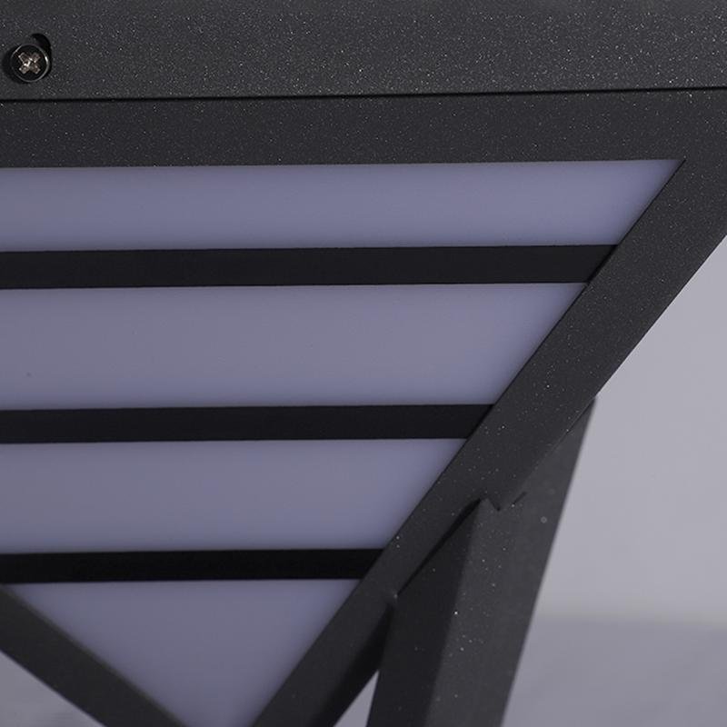 Lampe de poteau géométrique moderne Mary en aluminium, noir mat
