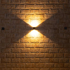 Applique murale extérieure en aluminium moulé sous pression, finition gris sable, lumière LED chaude  