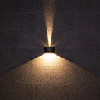 Magda Adjustable LED Outdoor Wall Light, Black Aluminum, Dual-Head