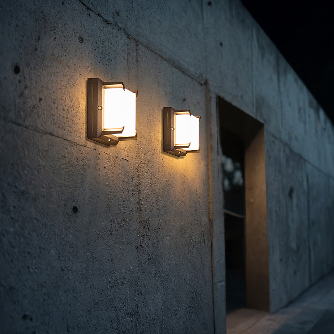 Faith vegglampe for utendørsbruk, moderne støpt aluminium med OSRAM LED
