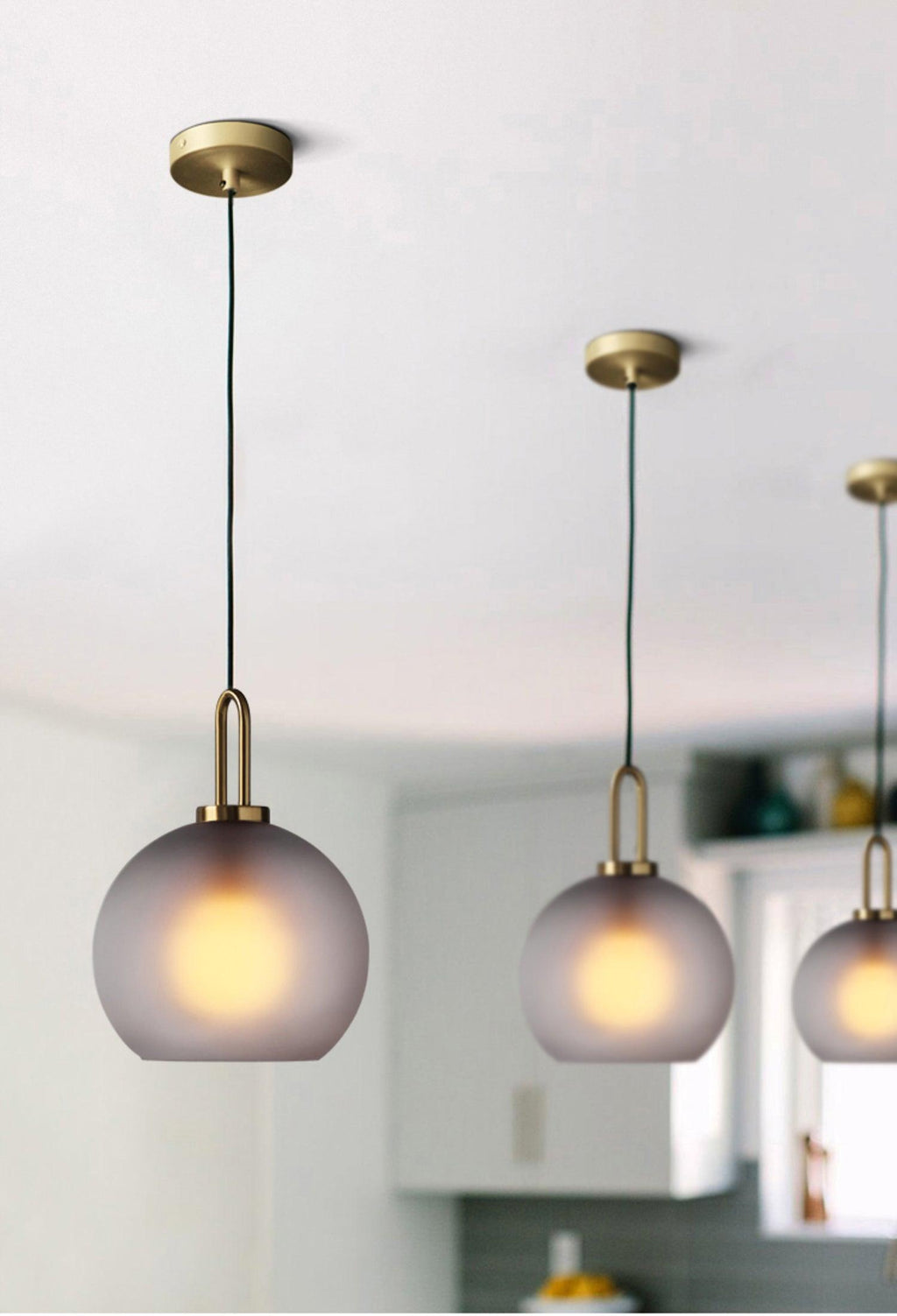 Pendant Light, Copper-Plated Glass Shade, E26/E27, Hardwired