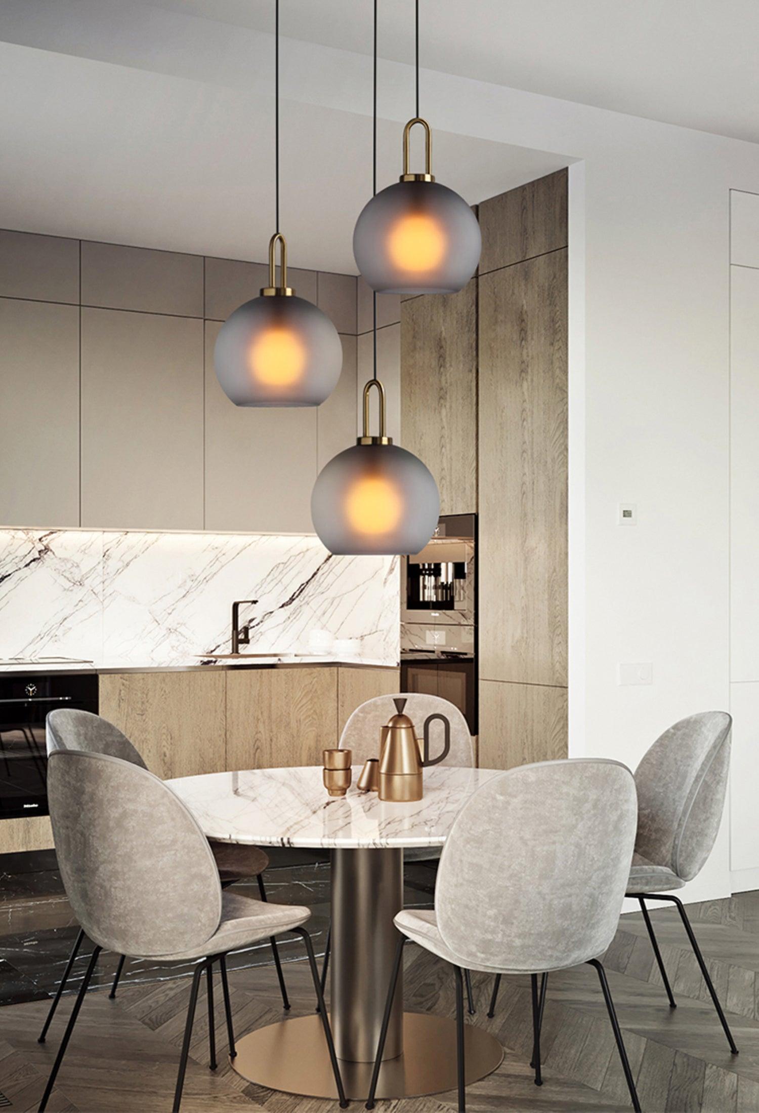 Pendant Light, Copper-Plated Glass Shade, E26/E27, Hardwired