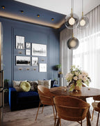 Pendant Light, Copper-Plated Glass Shade, E26/E27, Hardwired