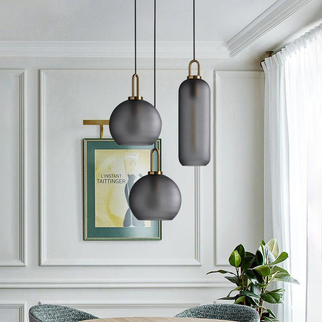 Pendant Light, Copper-Plated Glass Shade, E26/E27, Hardwired