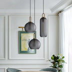 Pendant Light, Copper-Plated Glass Shade, E26/E27, Hardwired