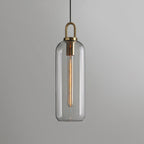 Clear glass pendant light shade on adjustable cable, 15 cm