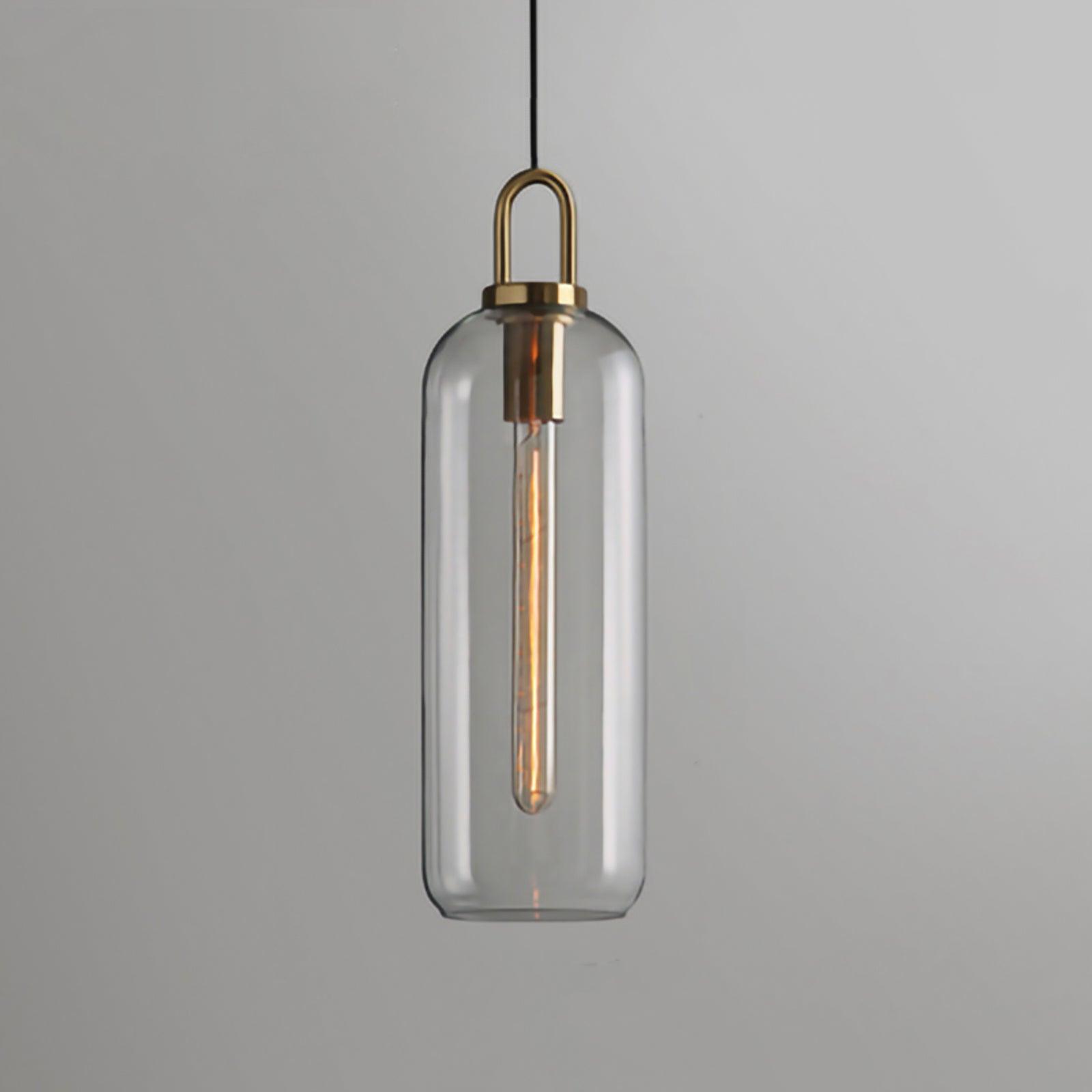 Clear glass pendant light shade on adjustable cable, 15 cm