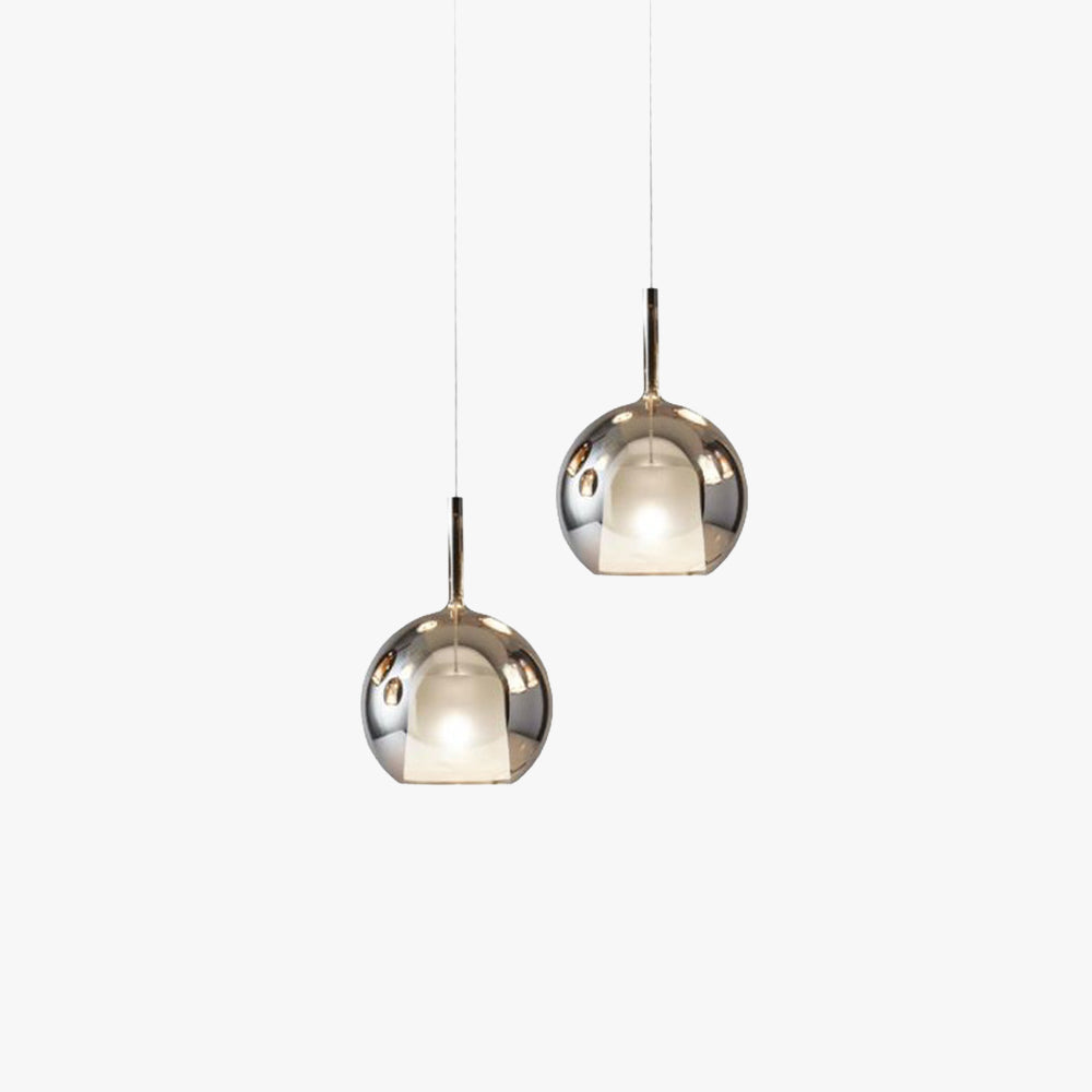 Glass Globe Pendant Light With G9 Base, Amber, Smoke Gray or Clear, 3 Sizes