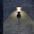 Aluminum Outdoor Wall Sconce With Cone Shade, Briana Minimalist Light