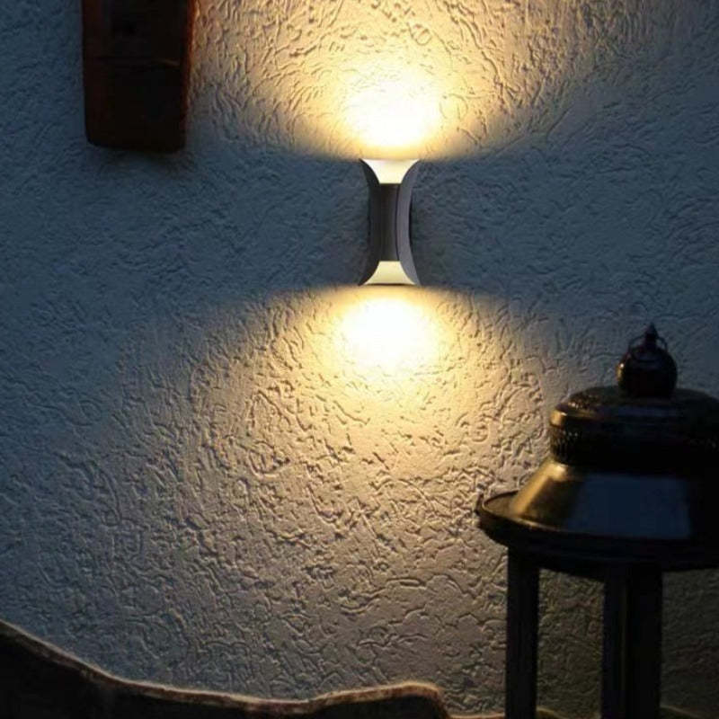 Curved Metal Outdoor Wall-Mounted LED Light Fixture