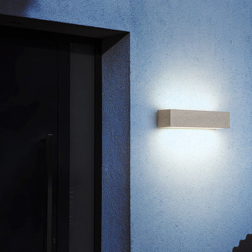 Utendørs vegglampe i sement med varm LED-glød, Arisha-stil