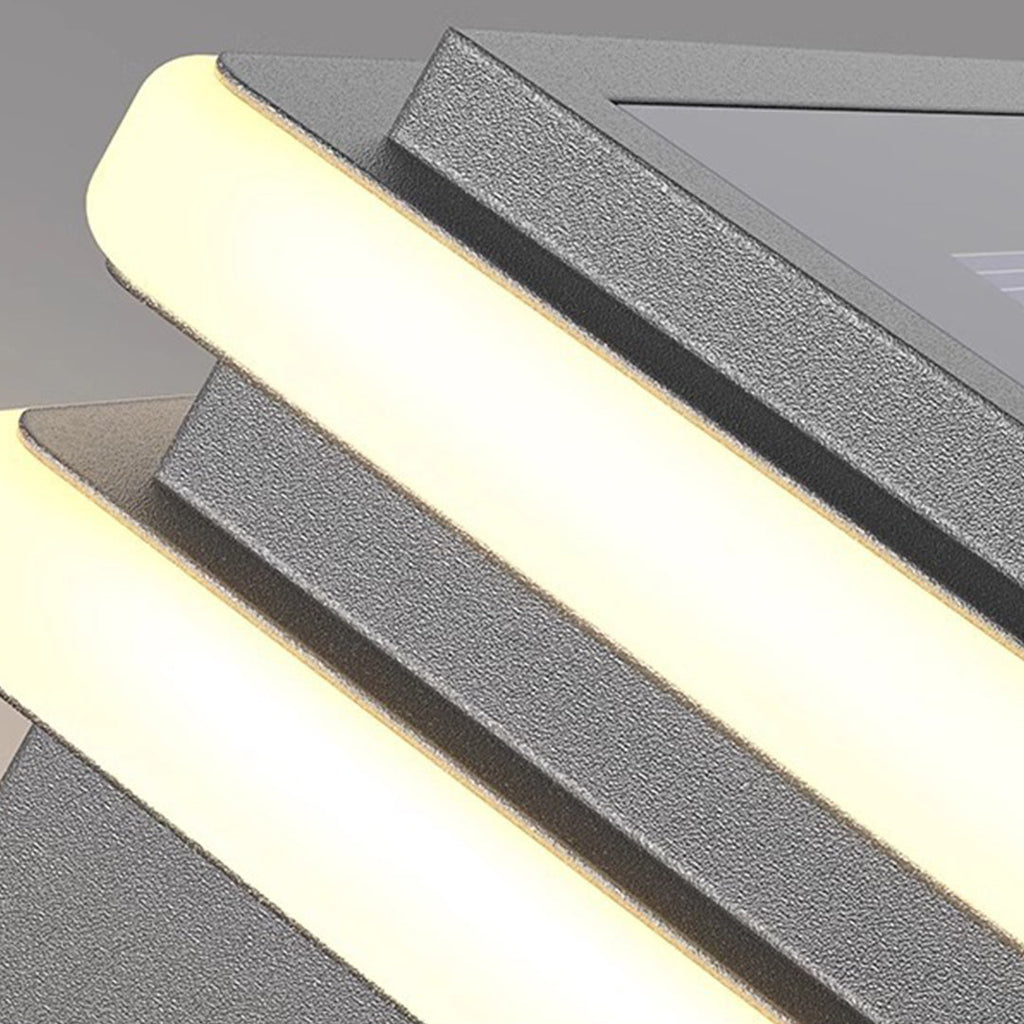 Lampes piliers avec base en acier, poteau LED carré minimaliste Theodore