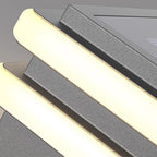 Lampes piliers avec base en acier, poteau LED carré minimaliste Theodore