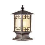 Die-Cast Aluminum Pillar Light, Lantern Shade With 3-Step LED
