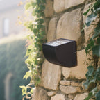 Luz de Parede Exterior em Vidro Industrial, Alumínio Preto Minimalista