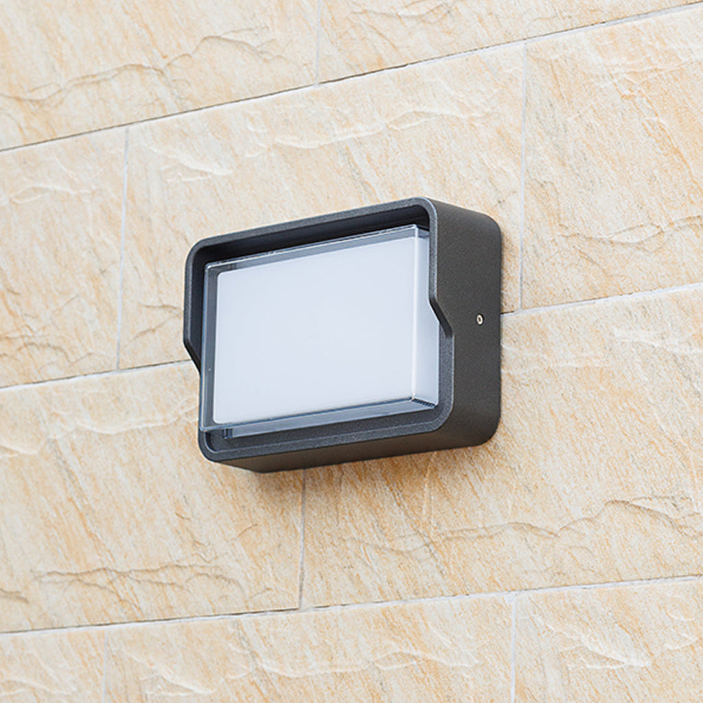 Applique murale LED Stan, aluminium noir flash carré pour l’extérieur  
