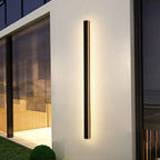 Linear Metal Outdoor Wall Light With Acrylic Diffuser, Black