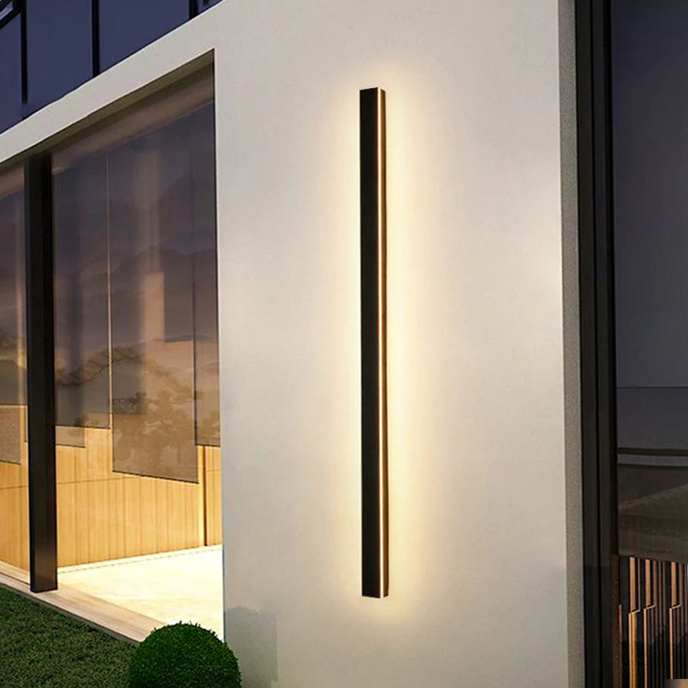 Linear Metal Outdoor Wall Light With Acrylic Diffuser, Black