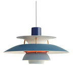 Multicolor Pendant Light With LED Glow, Tiered-Shade Retro Ceiling Lamp