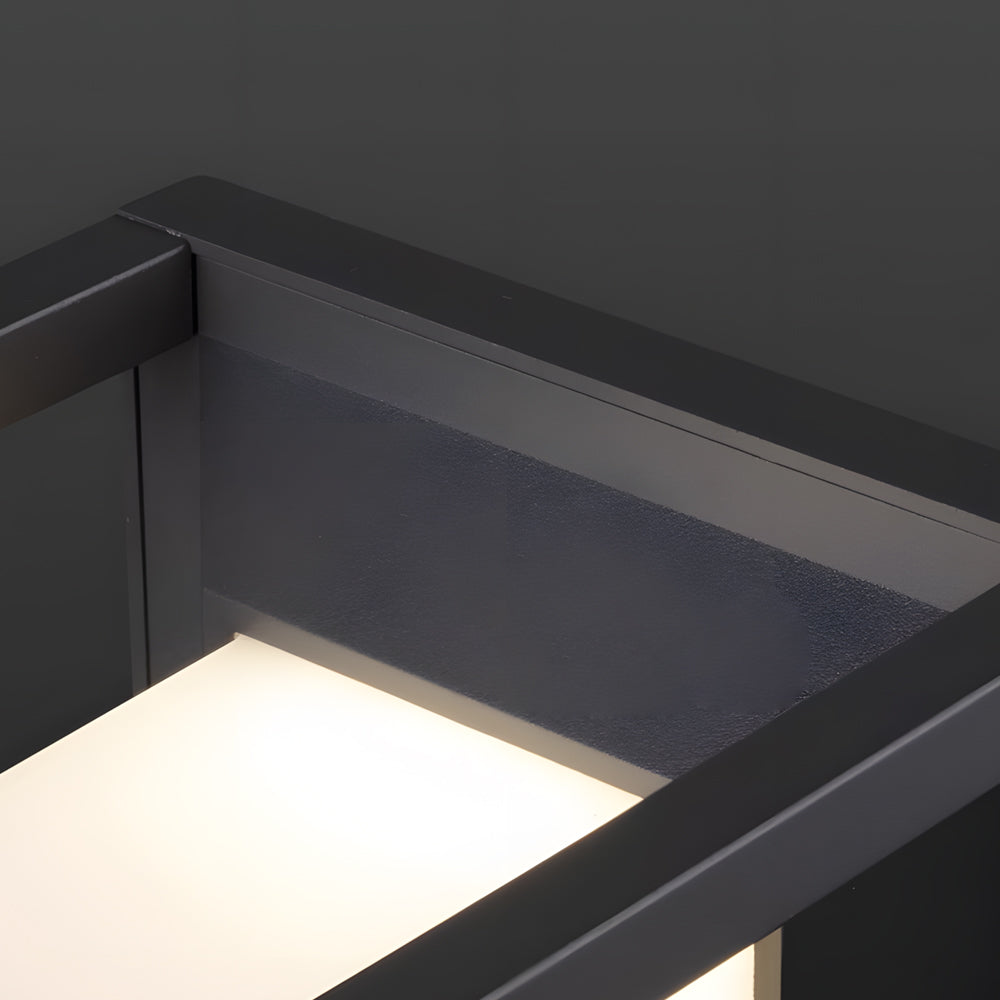 Applique murale extérieure carrée en aluminium avec LED intégrée, étanche IP65