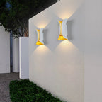 Applique murale extérieure Sunshine en aluminium et verre, lumière LED haut-bas