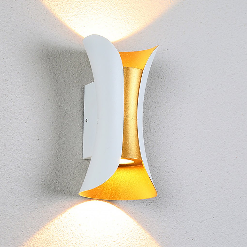 Applique murale extérieure Sunshine en aluminium et verre, lumière LED haut-bas