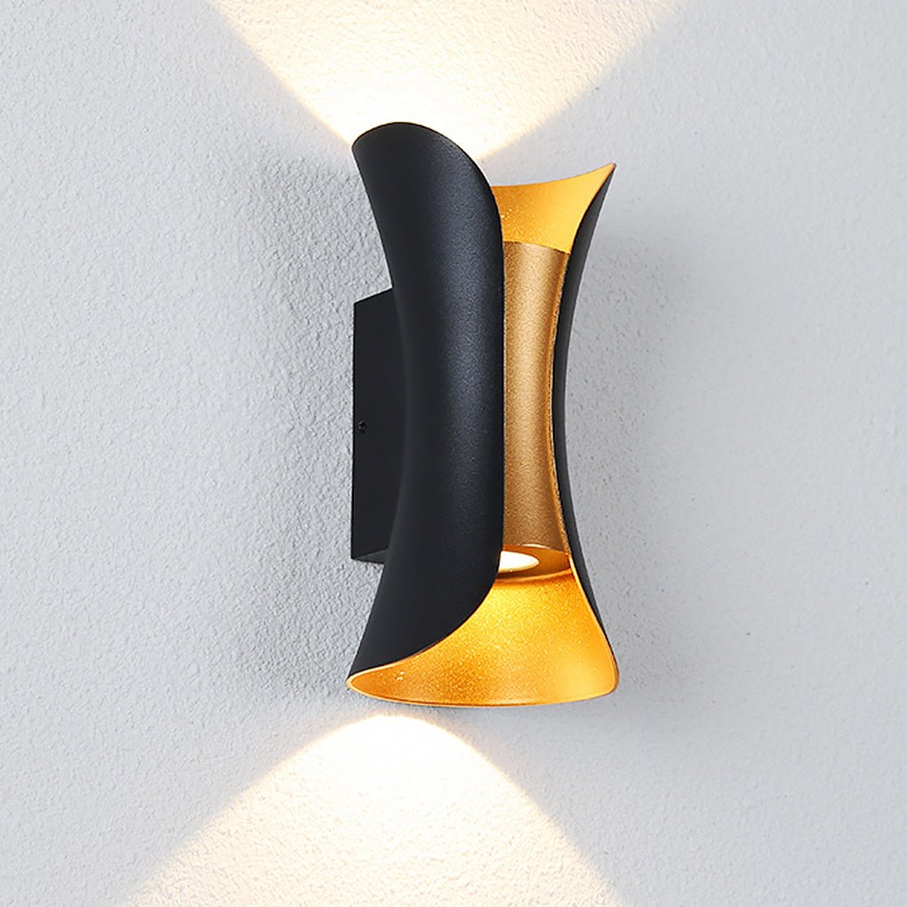 Applique murale extérieure Sunshine en aluminium et verre, lumière LED haut-bas
