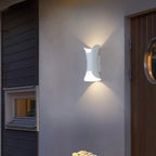 Applique murale extérieure Sunshine en aluminium et verre, lumière LED haut-bas