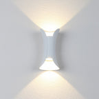 Applique murale extérieure Sunshine en aluminium et verre, lumière LED haut-bas