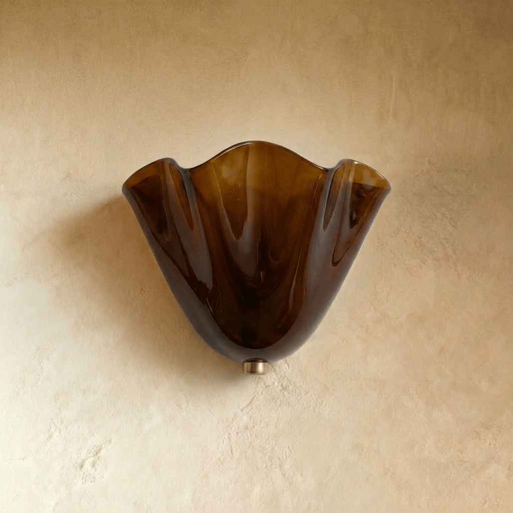 Clérachic glass wall light photographed straight on, unlit