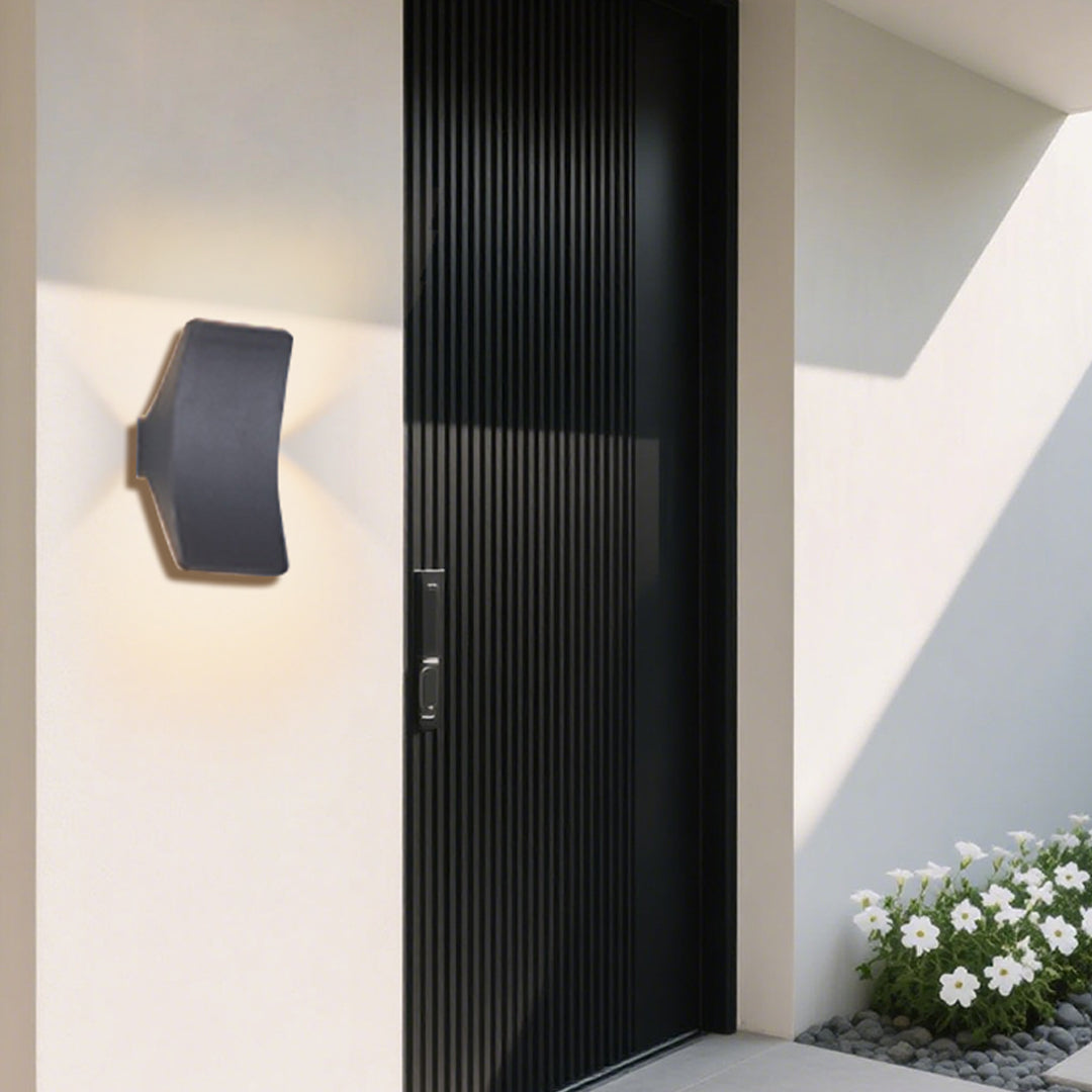 Luz de Parede Exterior LED Impermeável, Arandela Minimalista em Alumínio e Vidro