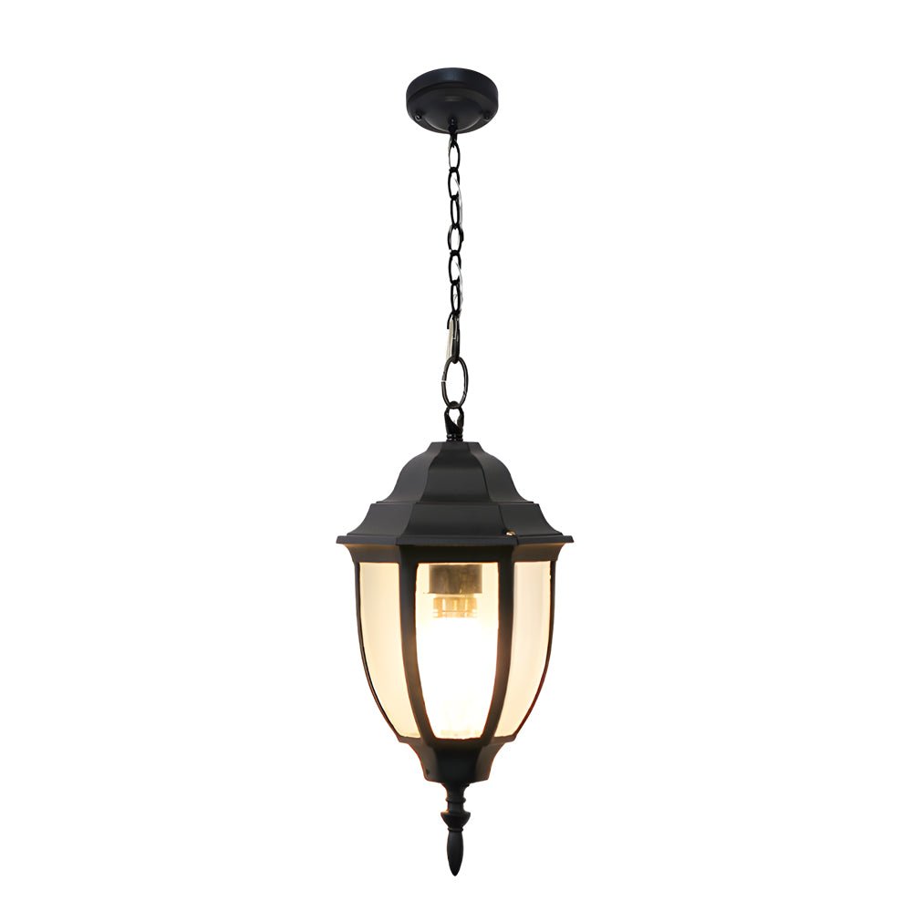 Saantha Antique European Outdoor Chandelier, Cast Aluminum & Glass