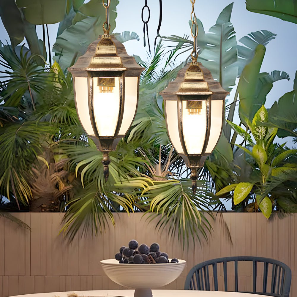 Saantha Antique European Outdoor Chandelier, Cast Aluminum & Glass