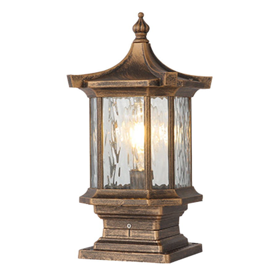 Pillar Lantern Light, Vintage European-Style Aluminum Outdoor Post Fixture