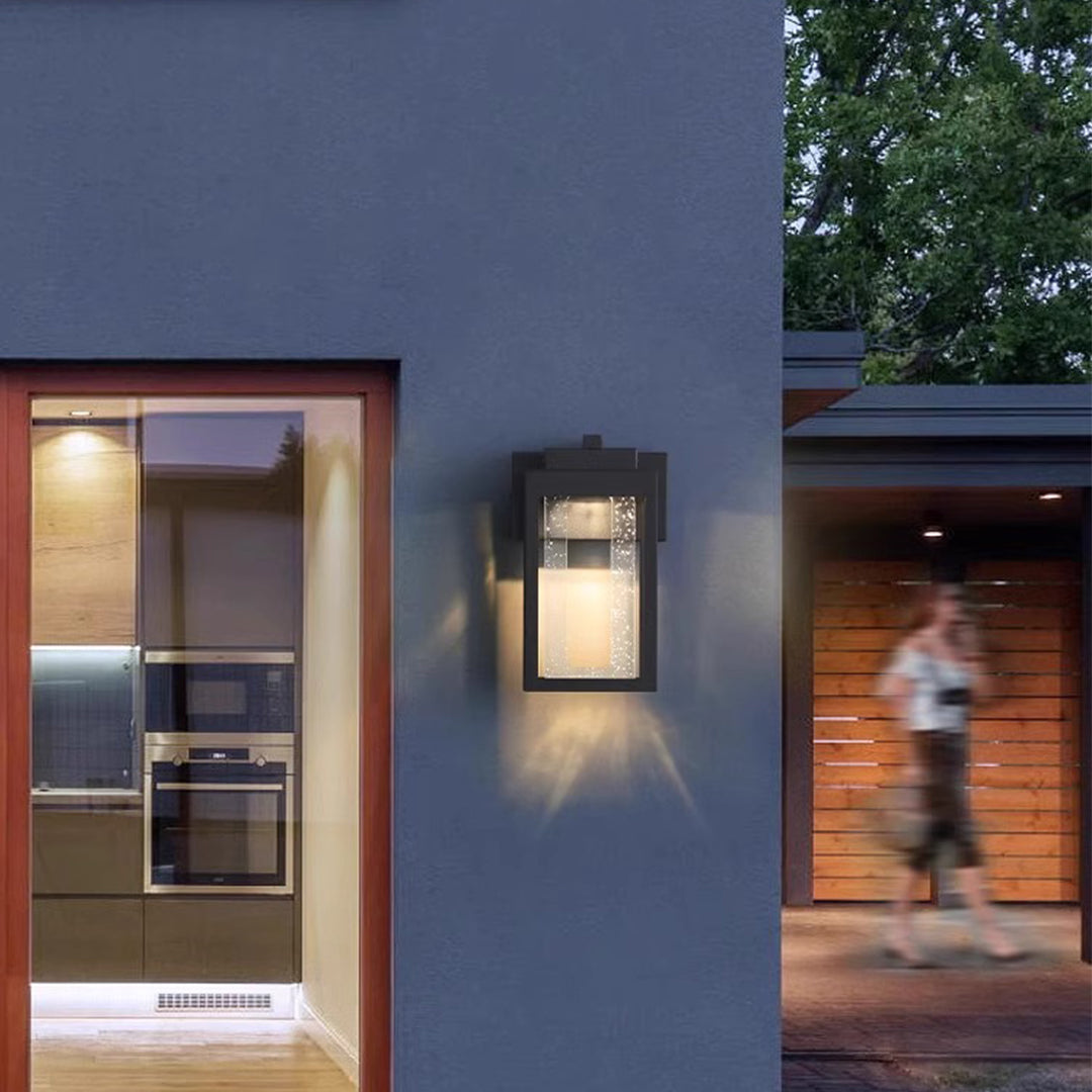 Crystal-Shade aluminium udendørs væglampe, varm hvid LED