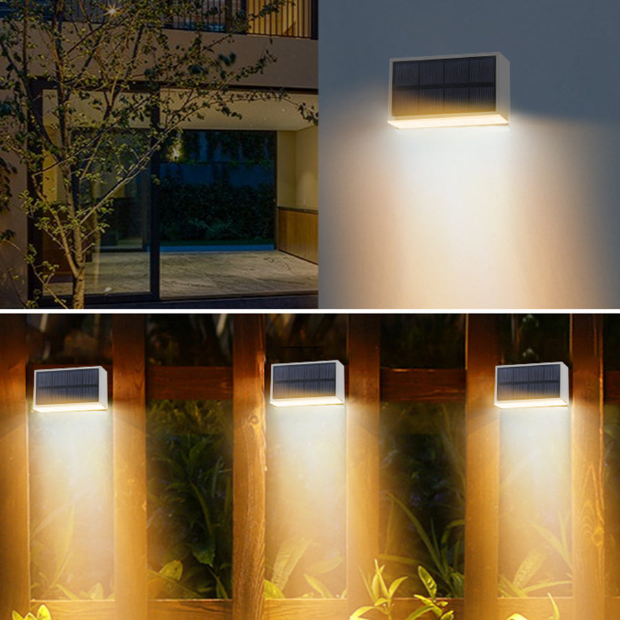 ABS Solar Step Light Fixtures With Dusk-To-Dawn Sensor, Gray