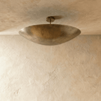 Clérachic ceiling light in vintage brass, the elongated bowl shade viewed from a slightly different angle.
