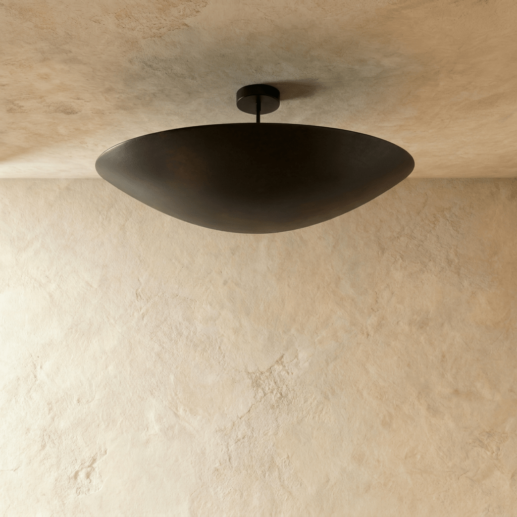 Clérachic ceiling light in matte black, the elongated bowl shade viewed from a slightly different angle.