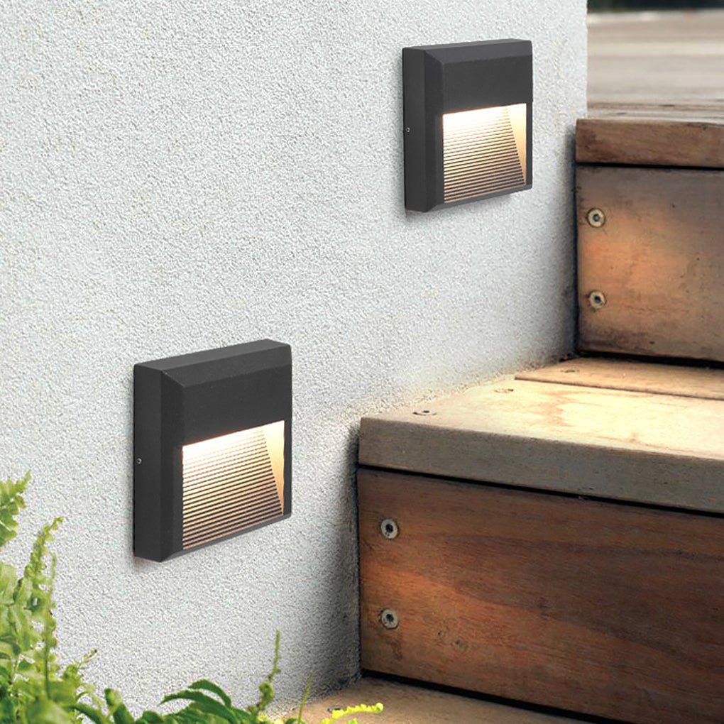 Hjørnetrinnlys for gårdsplasser, værbestandig aluminium LED-design