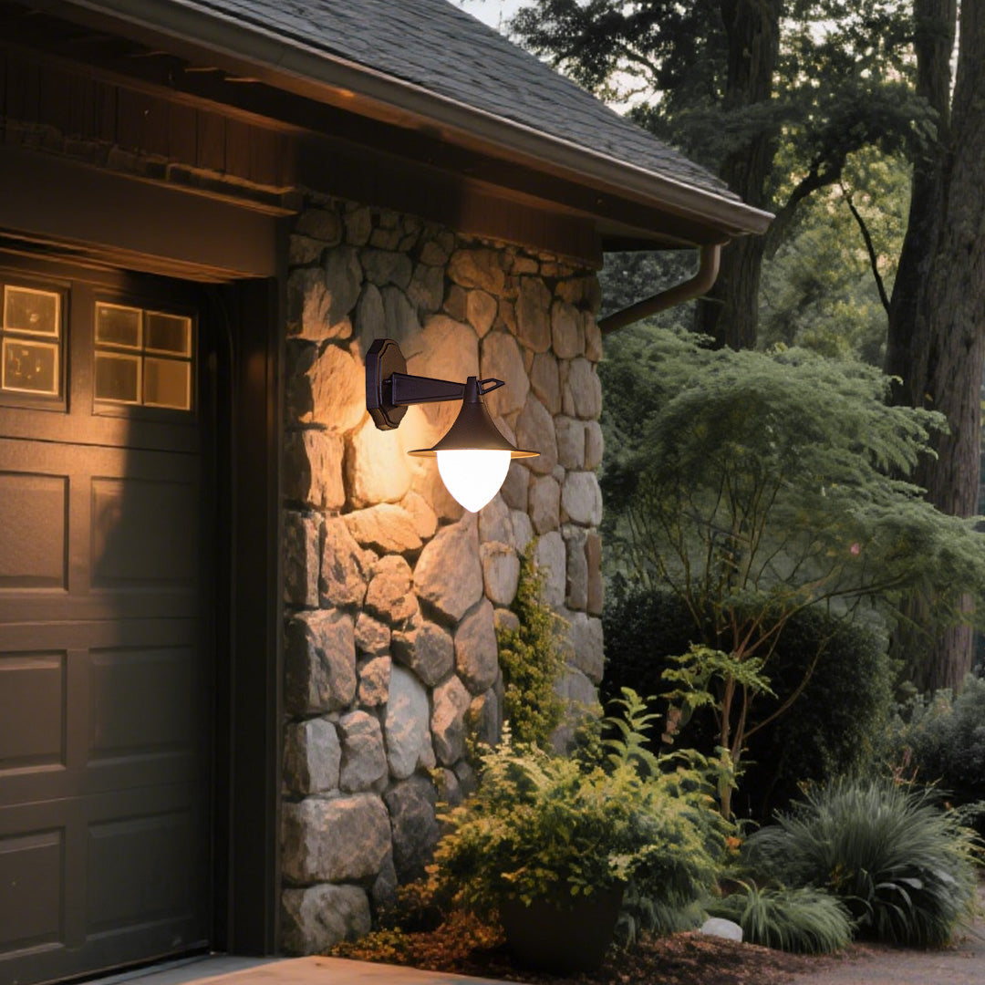 Luz de Parede Exterior LED Estilo Vintage, Alumínio Fundido, Acabamento Café