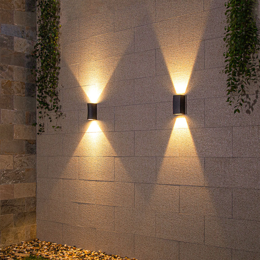 Mararet Up-Down LED Outdoor Wall Light, Black Aluminum, IP65 Rated