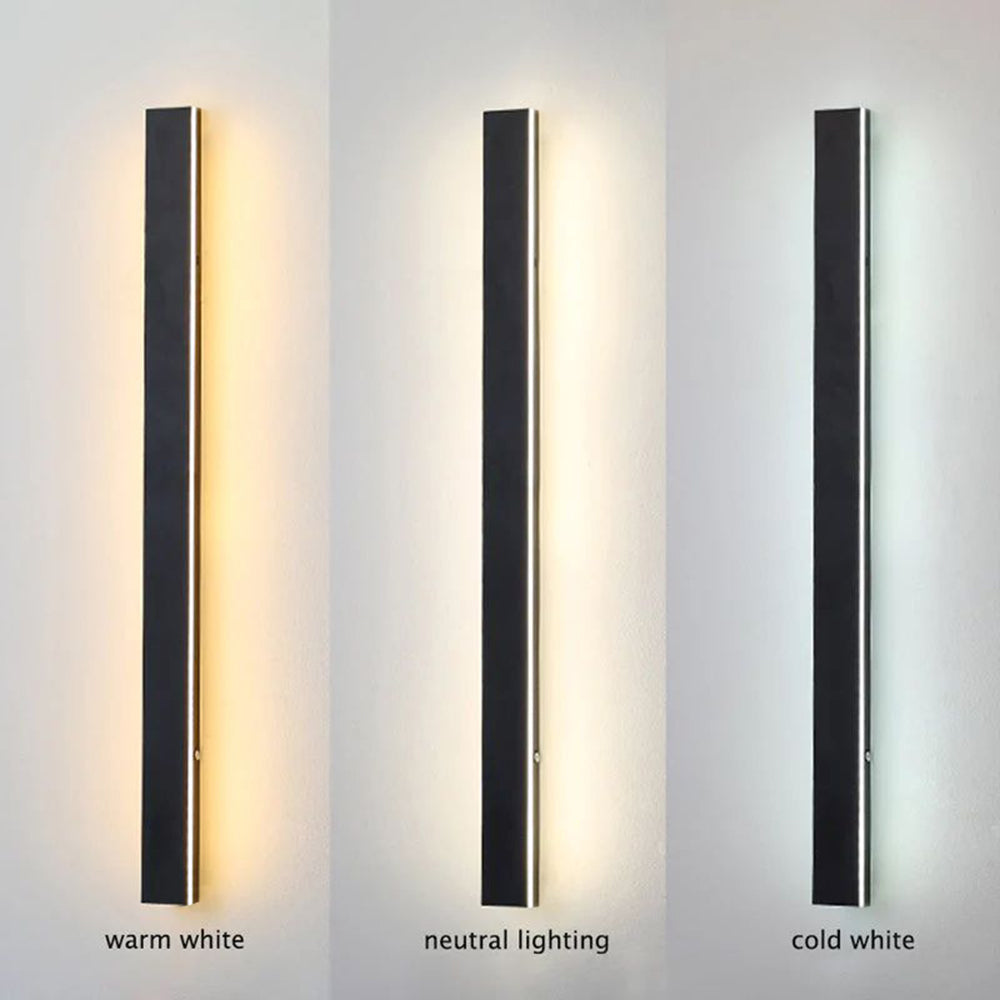 Linear Metal Outdoor Wall Light With Acrylic Diffuser, Black