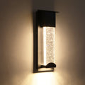 Udendørs væglampe, sort metalsconce med boblet glasskærm, LED