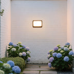 Applique murale LED Stan, aluminium noir flash carré pour l’extérieur  