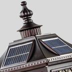 Die-Cast Aluminum Pillar Light, Lantern Shade With 3-Step LED