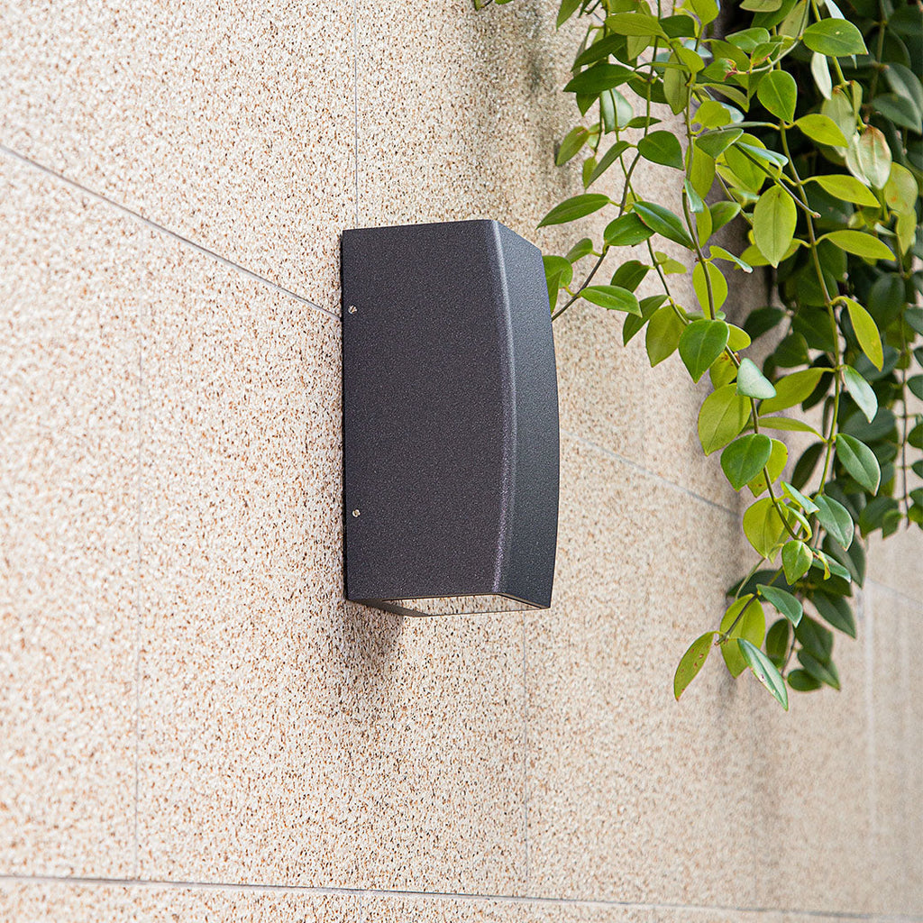 Mararet Up-Down LED Outdoor Wall Light, Black Aluminum, IP65 Rated