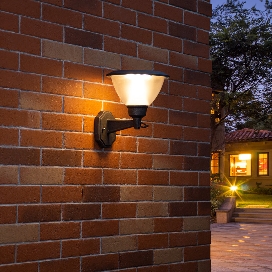 Aluminum Outdoor Wall Sconce With Cone Shade, Briana Minimalist Light