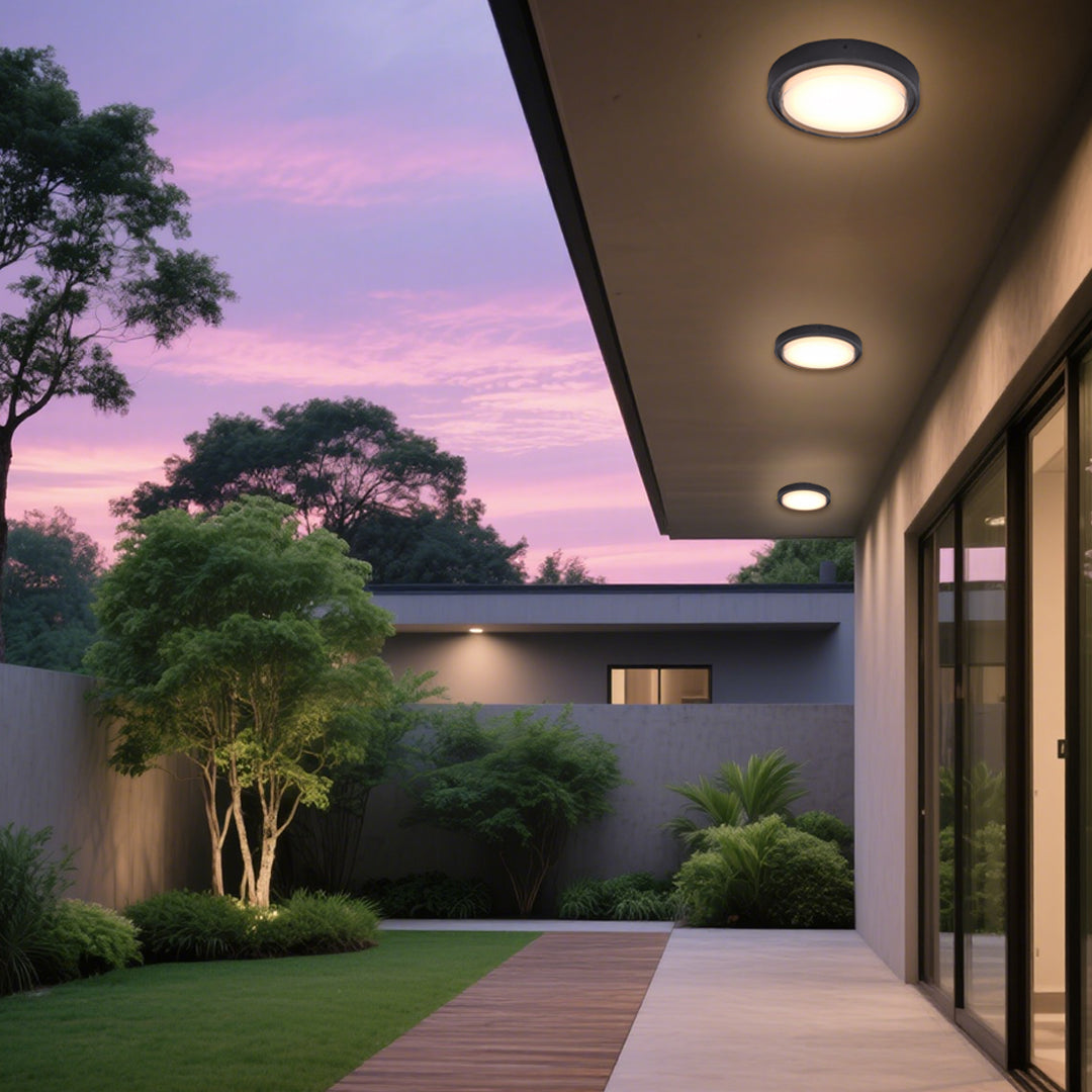 Applique murale Greory ronde ou ovale, LED minimaliste pour espaces extérieurs  