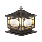 Nydia European Pillar Light, Coffee-Gold Aluminum Garden Lamp